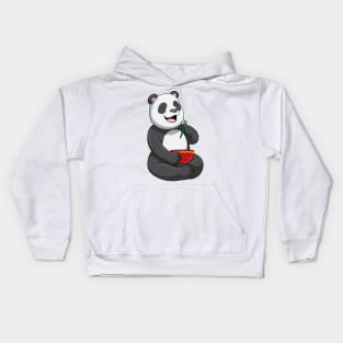 Panda with Bowl Ramen Kids Hoodie